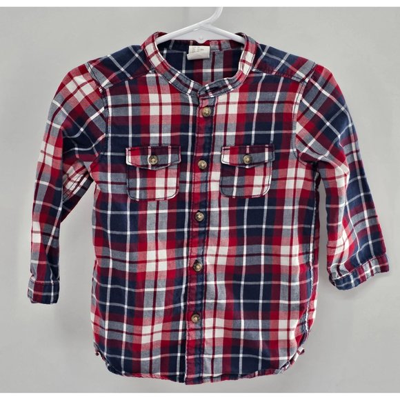 H&M Baby Boys collarless button down shirt 12-18 months - Picture 2 of 4